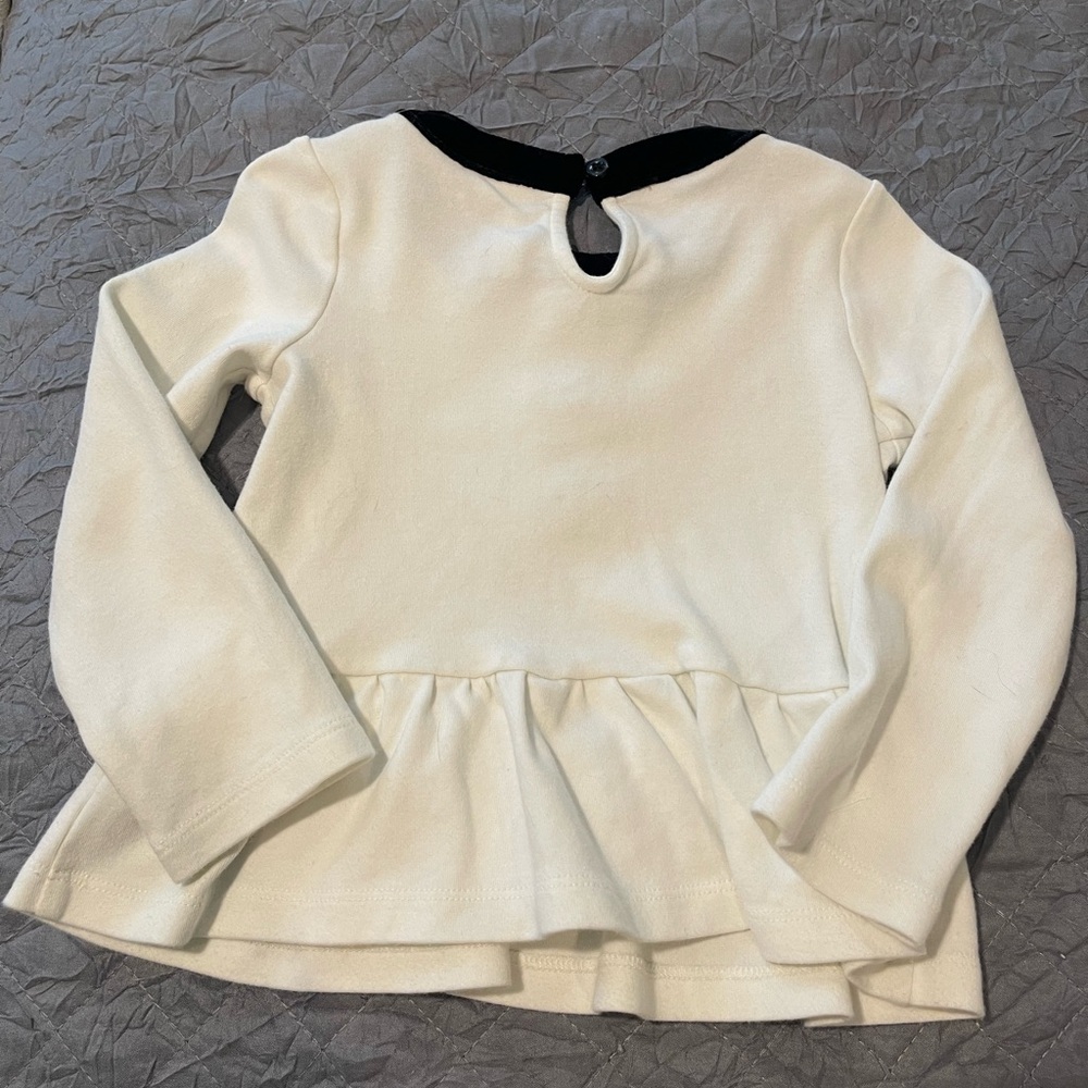 Janie and Jack White and Black Peplum Blouse - Picture 4 of 4